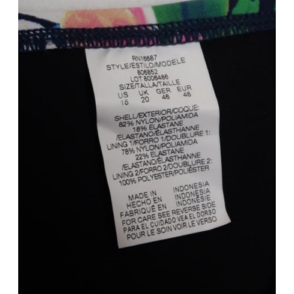 Swim Solutions Garden Dreams One Piece Swimsuit Flutter Sleeve Floral 18 NWT - Picture 4 of 11